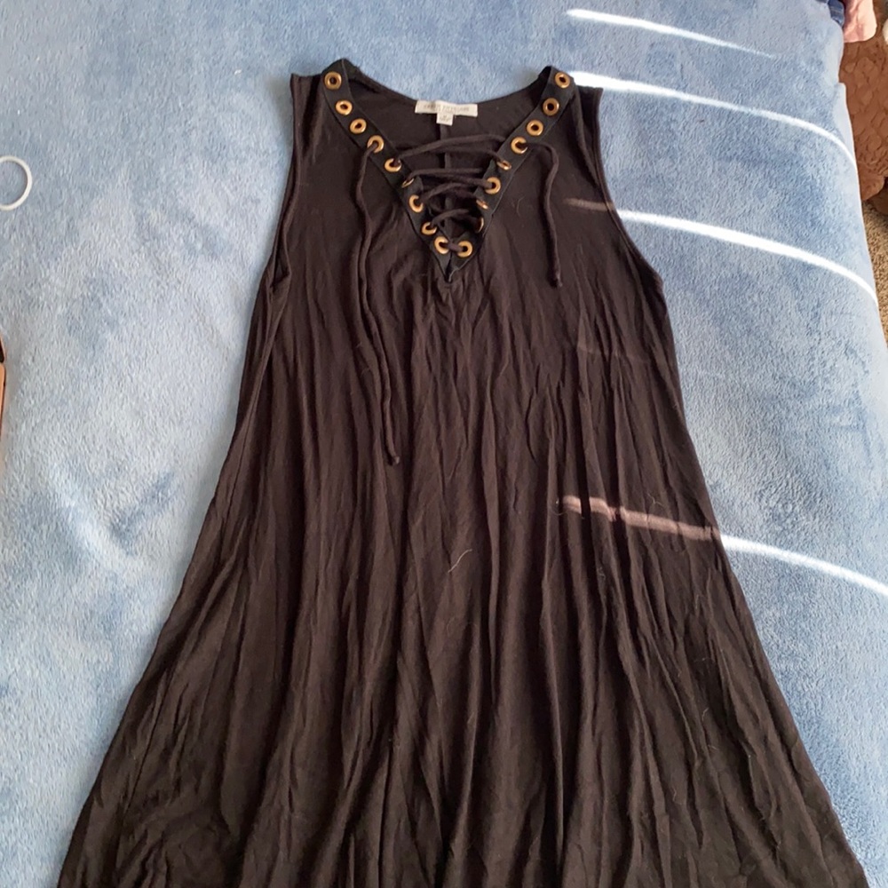 Gold detail swing dress